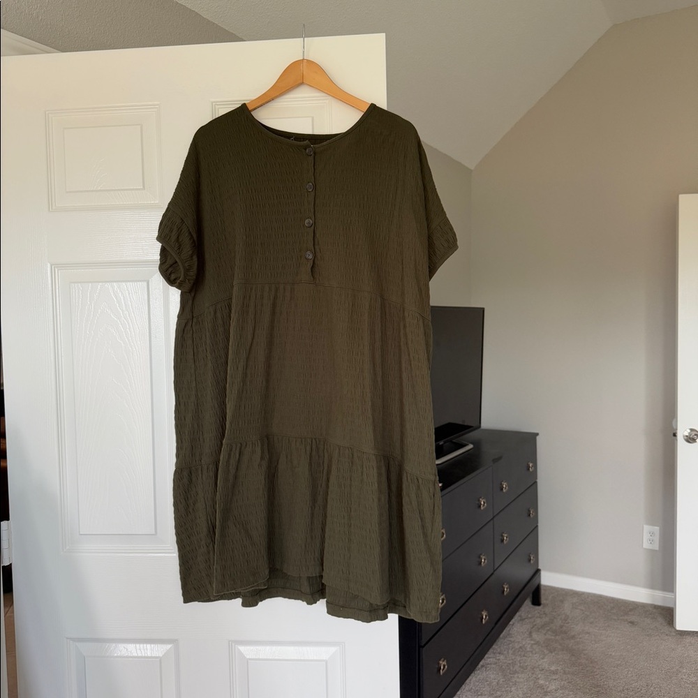 Madewell Olive Green Swing Dress